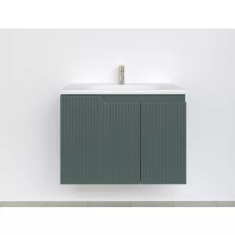 Piramida EURIDIKA fali fürdőszobabútor - műmárvány mosdóval -2 ajtós - PINO ZÖLD - 75 x 48 x 53 cm - WaterMarkt.hu