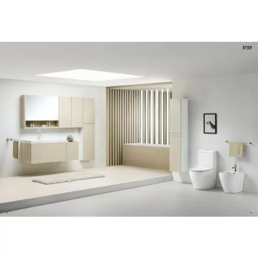 Eros ES OVAL monoblokk WC - perem nélküli - WC ülőkével komplett - WaterMarkt.hu