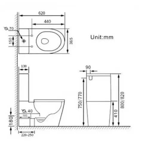 Eros ES OVAL monoblokk WC - perem nélküli - WC ülőkével komplett - WaterMarkt.hu