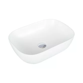 Eros SMILE 3 - PULTRA ültethető - Top Counter - porcelán mosdó - MATT FEHÉR - 46,5 x 32,5 x 13 cm - WaterMarkt.hu