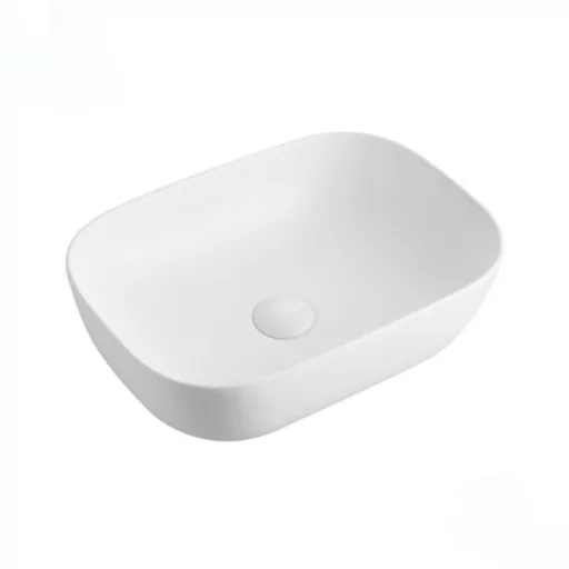 Eros SMILE 3 - PULTRA ültethető - Top Counter - porcelán mosdó - MATT FEHÉR - 46,5 x 32,5 x 13 cm - WaterMarkt.hu