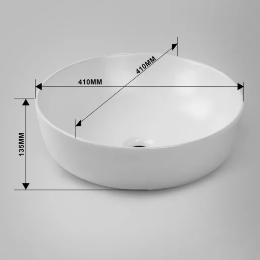 Eros RAISE - PULTRA ültethető - Top Counter - porcelán mosdó - MATT FEHÉR - O - Ø 41 cm - WaterMarkt.hu