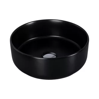 Eros SIMPLE 8 - PULTRA ültethető - Top Counter - porcelán mosdó - MATT FEKETE - 36 x 36 x 13 cm - WaterMarkt.hu
