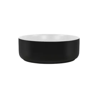 Eros SIMPLE 8 - PULTRA ültethető - Top Counter - porcelán mosdó- MATT FEKETE/FEHÉR - 36 x 36 x 13 cm - WaterMarkt.hu