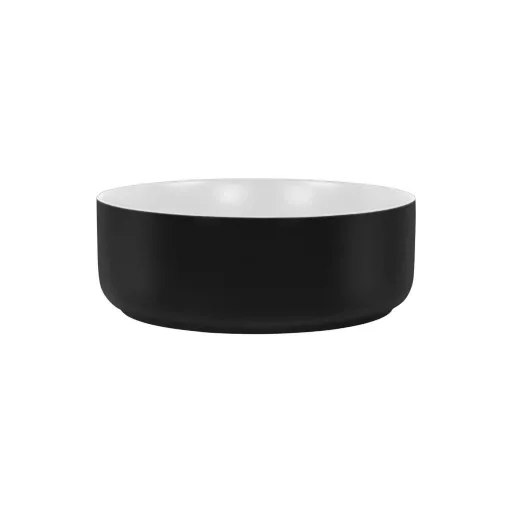 Eros SIMPLE 8 - PULTRA ültethető - Top Counter - porcelán mosdó- MATT FEKETE/FEHÉR - 36 x 36 x 13 cm - WaterMarkt.hu