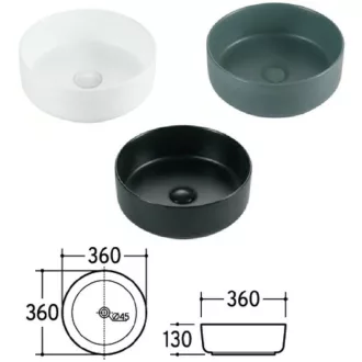 Eros SIMPLE 8 - PULTRA ültethető - Top Counter - porcelán mosdó - 36 x 36 x 13 cm - WaterMarkt.hu