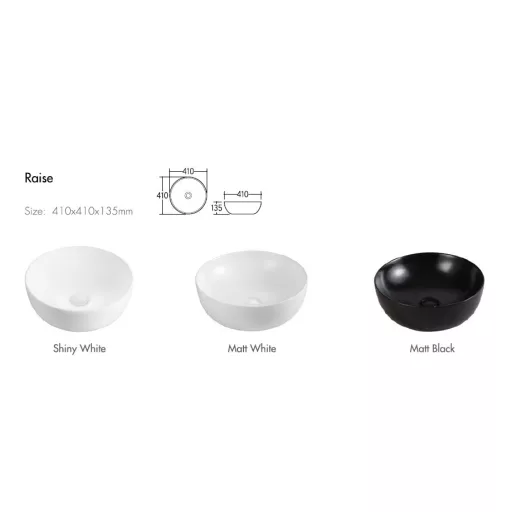 Eros RAISE - PULTRA ültethető - Top Counter - porcelán mosdó - O - Ø 41 cm - WaterMarkt.hu
