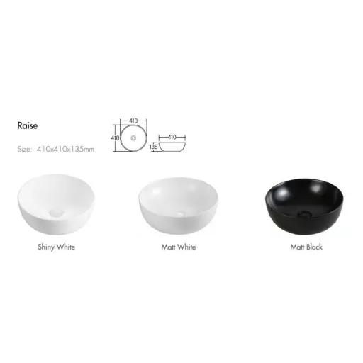 Eros RAISE - PULTRA ültethető - Top Counter - porcelán mosdó - O - Ø 41 cm - WaterMarkt.hu