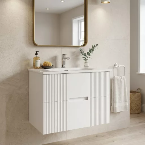 TMP MODENA 60 fali függesztett fürdőszobabútor - SKY E-8099-60 porcelán mosdóval - 61 x 46 cm - WaterMarkt.hu