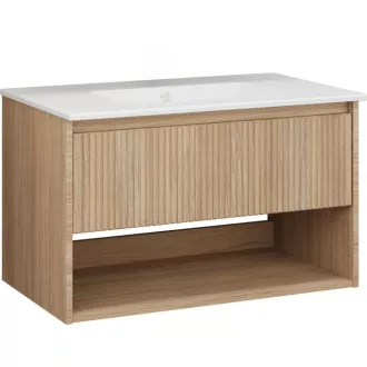 TMP SLIM STRIPE 60 fali függesztett fürdőszobabútor - SKY E-8099-60 porcelán mosdóval - 61 x 46 cm - WaterMarkt.hu
