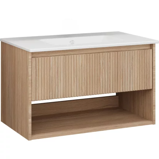TMP SLIM STRIPE 60 fali függesztett fürdőszobabútor - SKY E-8099-60 porcelán mosdóval - 61 x 46 cm - WaterMarkt.hu