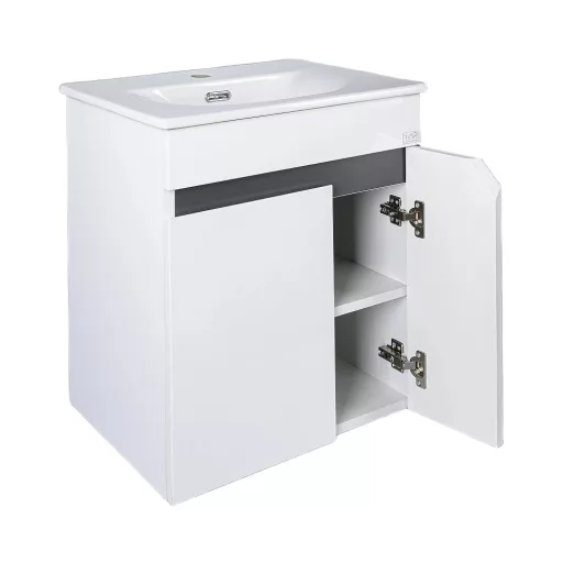 TMP VISION 50 fali függesztett fürdőszobai bútor - SKY 3 E-8099-50 porcelán mosdóval - 51 x 40 cm - WaterMarkt.hu
