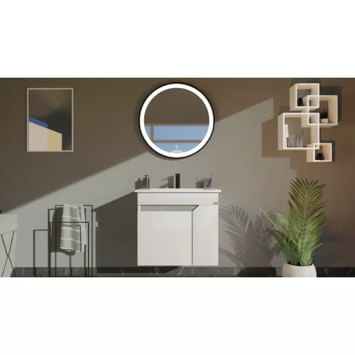 TMP VISION 50 fali függesztett fürdőszobai bútor - SKY 3 E-8099-50 porcelán mosdóval - 51 x 40 cm - WaterMarkt.hu