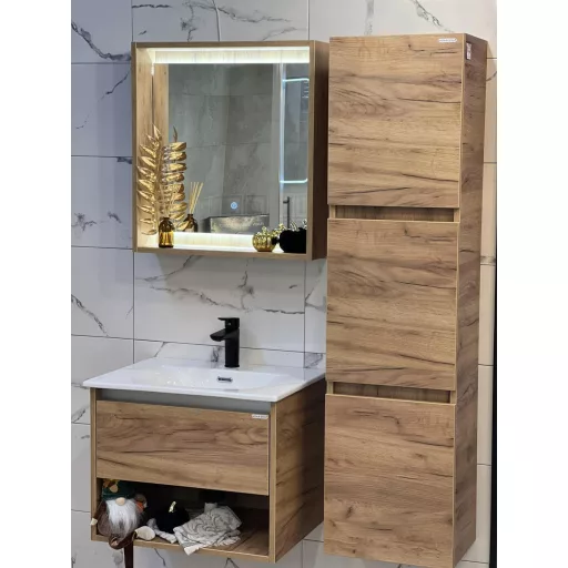 TMP NORD CRAFT tükrös szekrény LED világítással - érintő kapcsolóval - 60 x 65 cm - WaterMarkt.hu