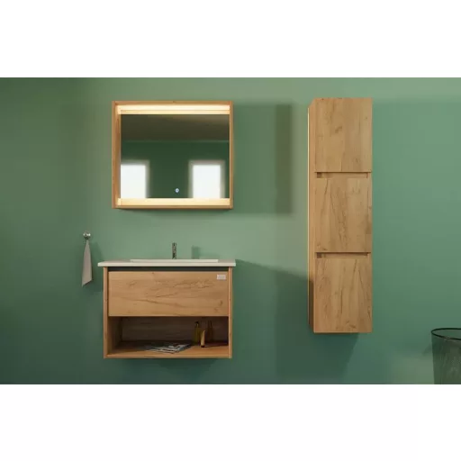 TMP NORD CRAFT tükrös szekrény LED világítással - érintő kapcsolóval - 60 x 65 cm - WaterMarkt.hu