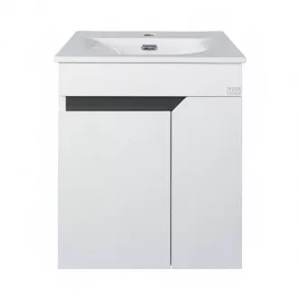 TMP VISION 55 fali függesztett fürdőszobai bútor - SKY E-8099-55 porcelán mosdóval - 55 x 46 cm - WaterMarkt.hu