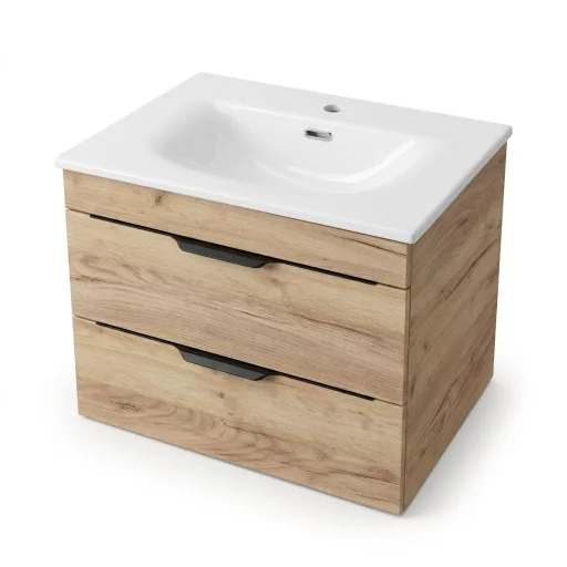 TMP VOX 60 GOLD CRAFT - fali fürdőszobabútor- Eros SKY E-8099-60 porcelán mosdóval - 61 x 46 x 46 cm