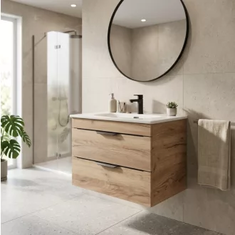   TMP VOX 60 GOLD CRAFT - fali fürdőszobabútor- Eros SKY E-8099-60 porcelán mosdóval - 61 x 46 x 46 cm
