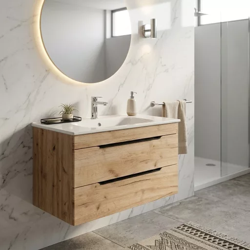 TMP VOX 80 GOLD CRAFT - fali fürdőszobabútor - NewArc 504080 porcelán mosdóval - 80 x 45 x 46 cm