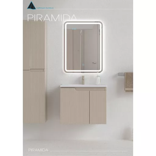 Viva AURA fürdőszoba tükör - érintőkapcsolós - páramenetesítős - órával - LED - ÁLLÓ - 60 x 80 cm
