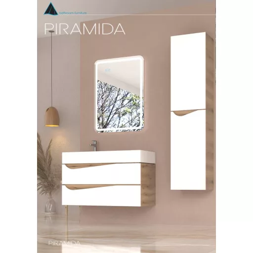 Viva AURA fürdőszoba tükör - érintőkapcsolós - páramenetesítős - órával - LED - ÁLLÓ - 60 x 80 cm