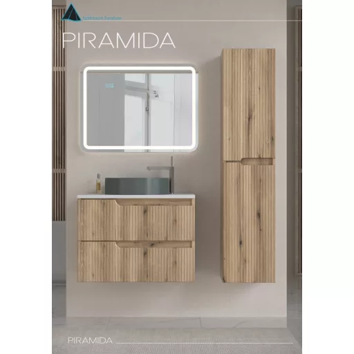 Viva AURA fürdőszoba tükör - érintőkapcsolós - páramenetesítős - órával - LED - FEKVŐ - 80 x 60 cm