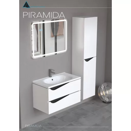 Viva AURA fürdőszoba tükör - érintőkapcsolós - páramenetesítős - órával - LED - FEKVŐ - 80 x 60 cm
