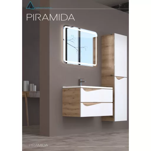 Viva AURA fürdőszoba tükör - érintőkapcsolós - páramenetesítős - órával - LED - FEKVŐ - 80 x 60 cm