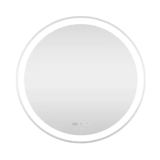 Viva AURA fürdőszoba tükör - érintőkapcsolós - páramenetesítős - órával - LED - KEREK - átmérő 60cm - WaterMarkt.hu