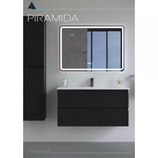Viva AURA fürdőszoba tükör - érintőkapcsolós - páramenetesítős - órával - LED - FEKVŐ - 100 x 70 cm - WaterMarkt.hu