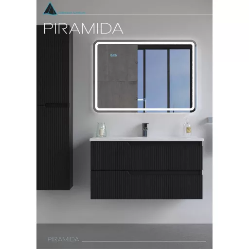 Viva AURA fürdőszoba tükör - érintőkapcsolós - páramenetesítős - órával - LED - FEKVŐ - 100 x 70 cm