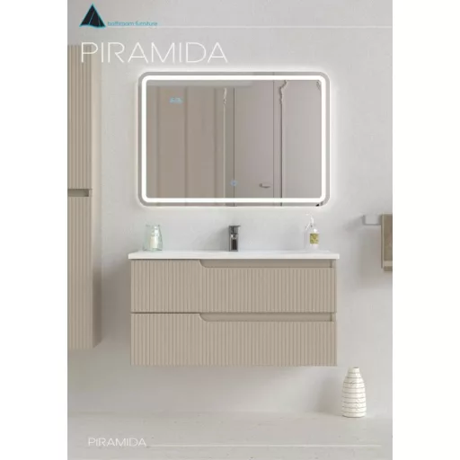 Viva AURA fürdőszoba tükör - érintőkapcsolós - páramenetesítős - órával - LED - FEKVŐ - 100 x 70 cm - WaterMarkt.hu