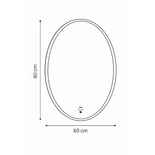 Viva AURA PINO 60 fürdőszoba tükör - érintésmentes - AMBIENT LED - ELLIPSZIS -ÁLLÓ - 60x80 cm