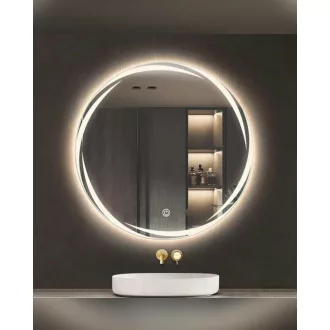 Viva AURA MOON fürdőszoba tükör - érintőkapcsolóval - AMBIENT LED - KEREK - átmérő 65 cm - WaterMarkt.hu