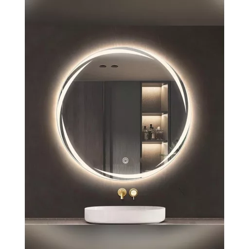 Viva AURA MOON fürdőszoba tükör - érintőkapcsolóval - AMBIENT LED - KEREK - átmérő 65 cm