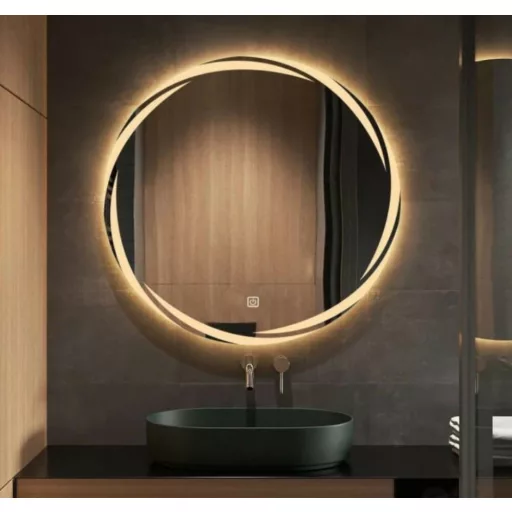 Viva AURA MOON fürdőszoba tükör - érintőkapcsolóval - AMBIENT LED - KEREK - átmérő 65 cm - WaterMarkt.hu