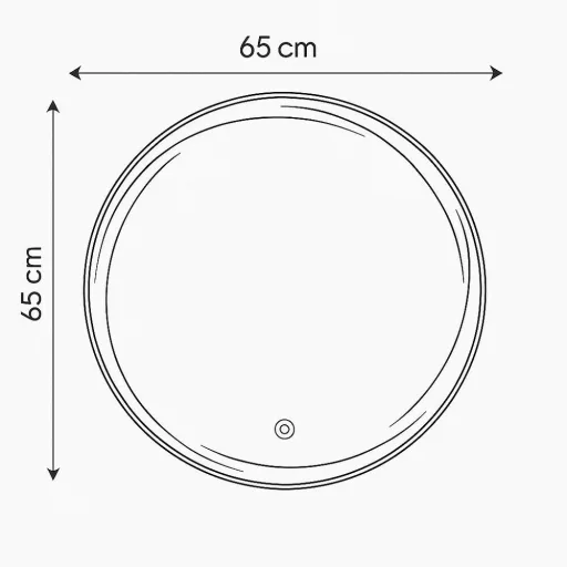 Viva AURA MOON fürdőszoba tükör - érintőkapcsolóval - AMBIENT LED - KEREK - átmérő 65 cm - WaterMarkt.hu