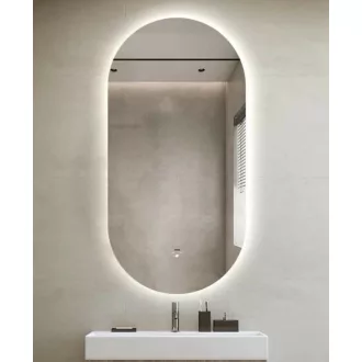 Viva AURA PINO 50 fürdőszoba tükör - érintésmentes - AMBIENT LED - OVÁLIS - ÁLLÓ - 50x90 cm - WaterMarkt.hu