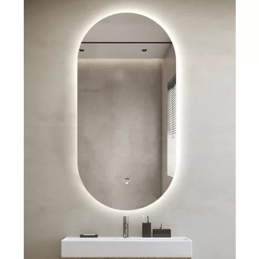 Viva AURA PINO 50 fürdőszoba tükör - érintésmentes - AMBIENT LED - OVÁLIS - ÁLLÓ - 50x90 cm