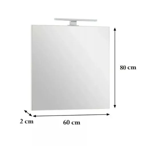 Viva AURA FIONA fürdőszoba tükör - LED 4,5 w-os 30cm-es világítással - ÁLLÓ - 60 x 80 cm - WaterMarkt.hu