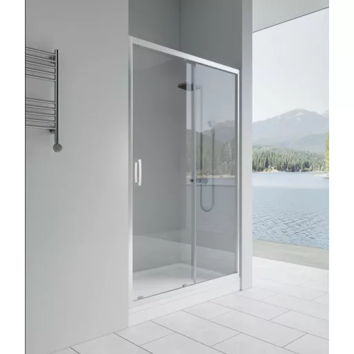 Vela Banyo KAYRA zuhany tolóajtó - 6 mm víztiszta vízlepergető üveggel - 140 x 190 cm - WaterMarkt.hu