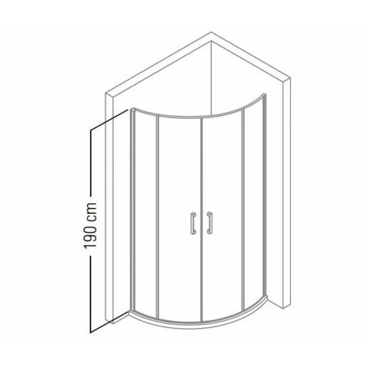 Vela Banyo TMP zuhanykabin - 80 ÍVES - 5 mm víztiszta vízlepergető üveggel - 80 x 80 x 190 cm - WaterMarkt.hu