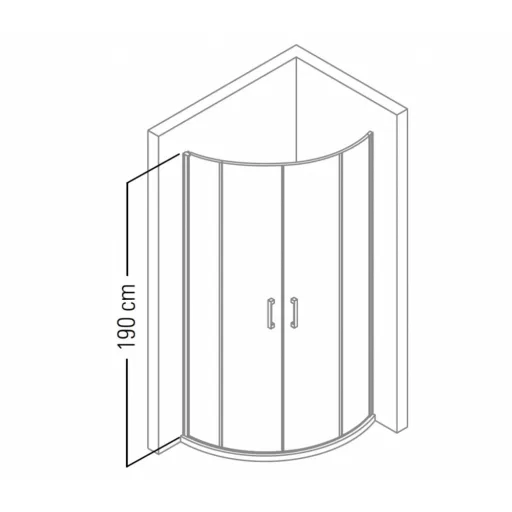 Vela Banyo TMP zuhanykabin - 90 ÍVES - 5 mm víztiszta vízlepergető üveggel - 90 x 90 x 190 cm - WaterMarkt.hu