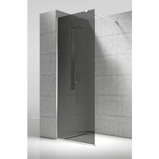 Vela Banyo WALK IN zuhanyfal - 8 mm vízlepergetői FÜSTÜVEG - 130 x 200 cm