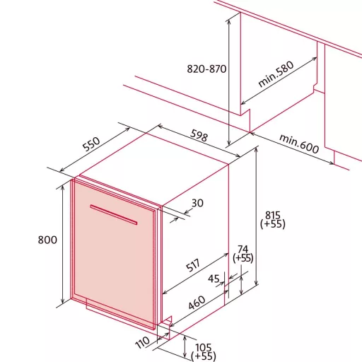NODOR - Beépíthető mosogatógép NorCare DW-6141 I SL