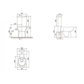 CeraStyle BELLA monoblokk WC - WC tartály - öblítőszelep - WaterMarkt.hu