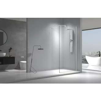   Viva AQUA Max WALK IN zuhanyfal - 8 mm vízlepergető víztiszta üveg - 130 x 200 cm