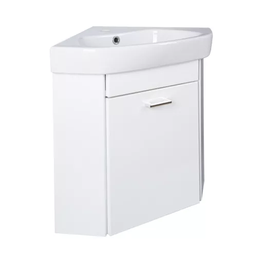 VivaStyle ARDA fali sarokszekrény CeraStyle ARDA porcelán sarokmosdóval 46 x 46 cm - BALOS - WaterMarkt.hu