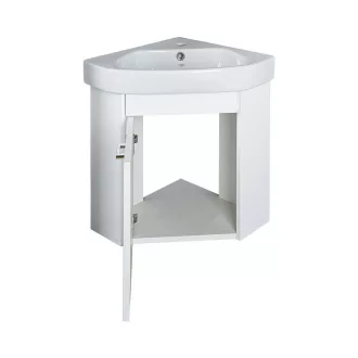 VivaStyle ARDA fali sarokszekrény CeraStyle ARDA porcelán sarokmosdóval 46 x 46 cm - BALOS - WaterMarkt.hu
