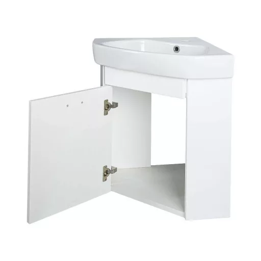 VivaStyle ARDA fali sarokszekrény CeraStyle ARDA porcelán sarokmosdóval 46 x 46 cm - BALOS - WaterMarkt.hu